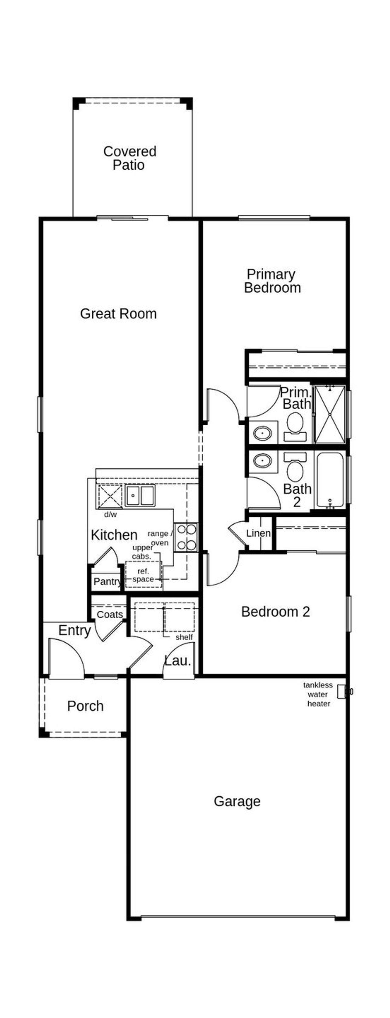 2D floor plan layout of this home in Entrada Del Toro at Rancho Sahuarita, Sahuarita, AZ (Image 2). 2D floor plan layout of this home in Entrada Del Toro at Rancho Sahuarita, Sahuarita, AZ (Image 2).