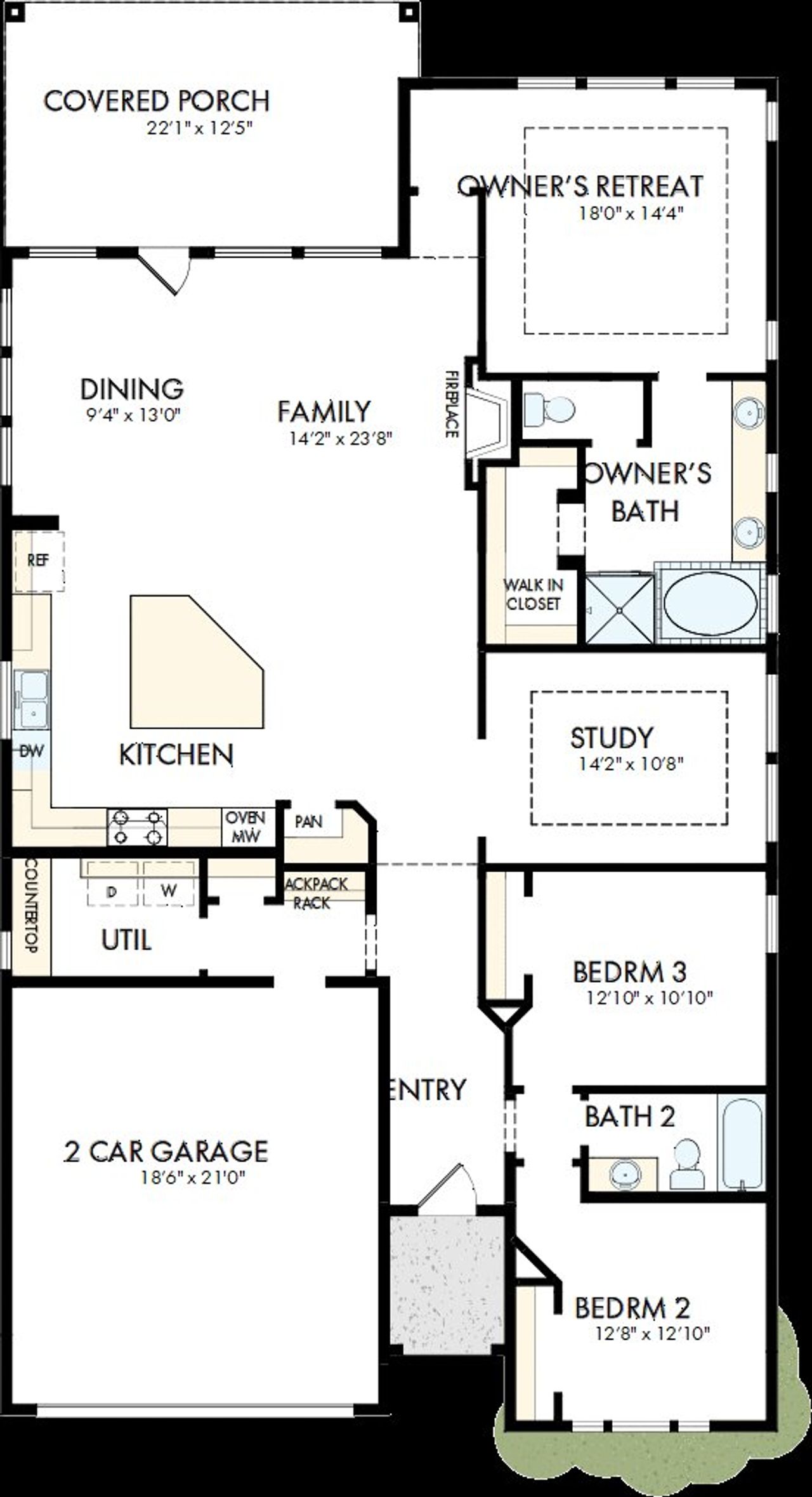 2D floor plan layout of this home in Redden Farms - Executive Series, Midlothian, TX (Image 2).