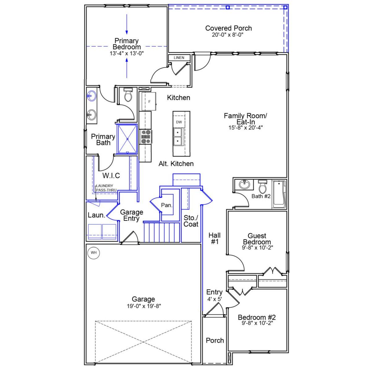 2D floor plan layout of this home in Six Oaks, Summerville, SC (Image 2).