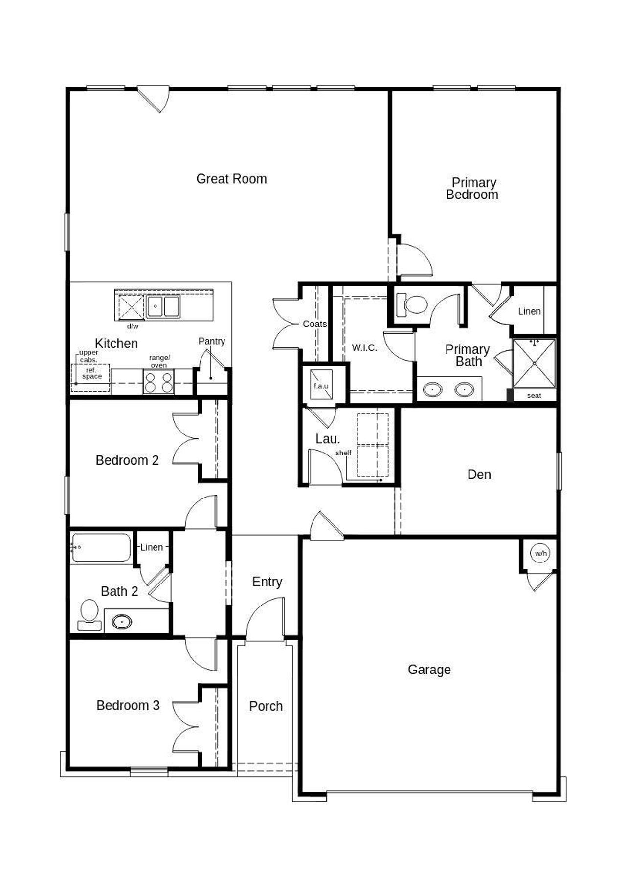 This floor plan features 3 bedrooms, 2 full baths, and over 1,600 square feet of living space.