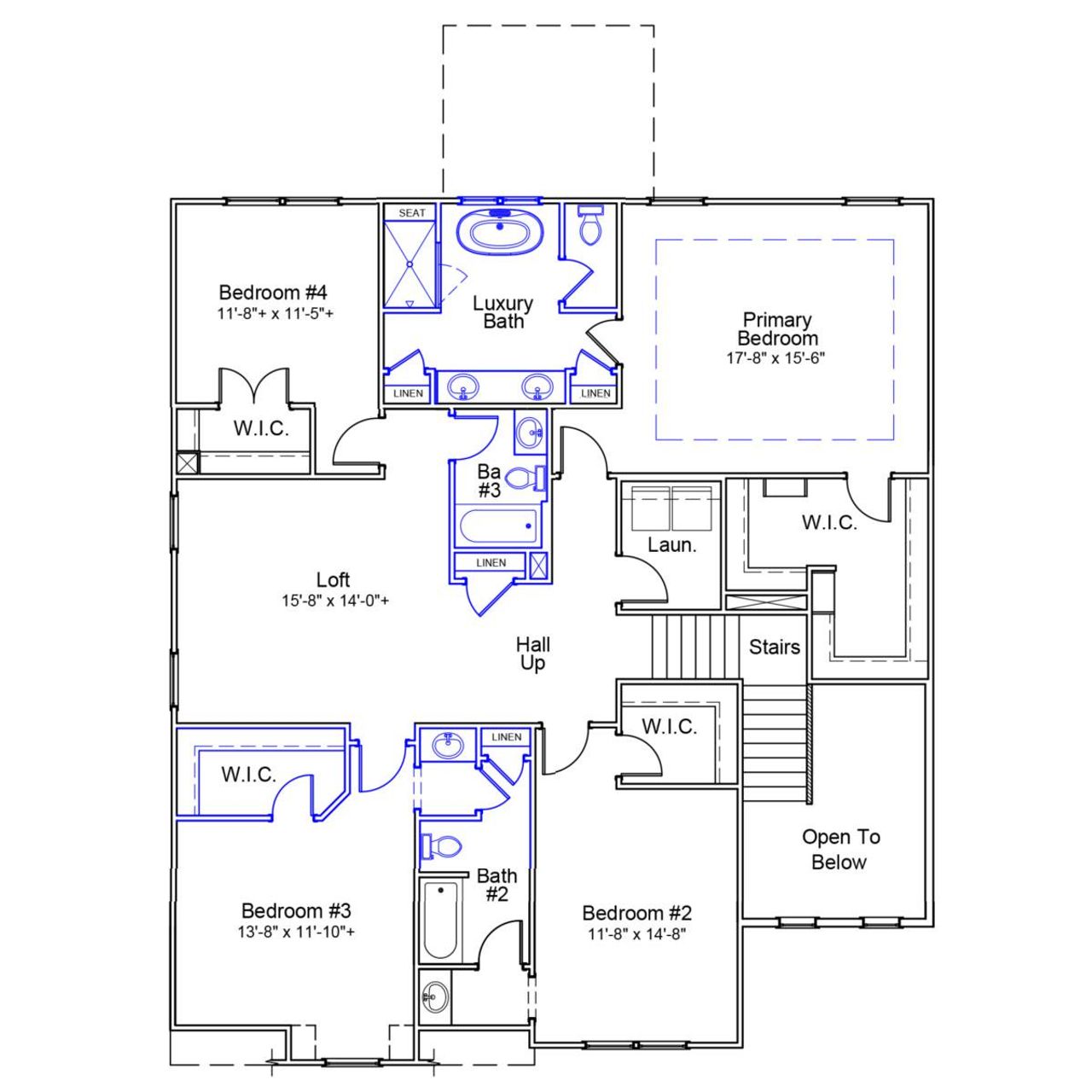 2D floor plan layout of this home in Ridgecrest at Midway, Anderson, SC (Image 2).