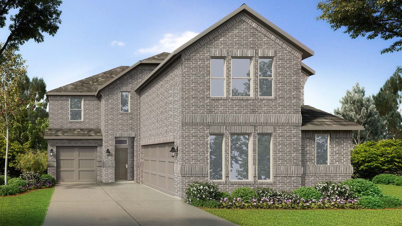 Representative exterior photo of a completed home built from the Yorktown by D.R. Horton in Eden Ranch, Arlington, TX (Image 2).