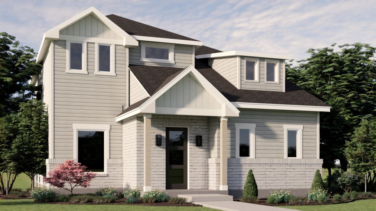 Representative exterior photo of a completed home built from the Independence by Pacesetter Homes in Easton Park, Austin, TX (Image 2). Representative exterior photo of a completed home built from the Independence by Pacesetter Homes in Easton Park, Austin, TX (Image 2).