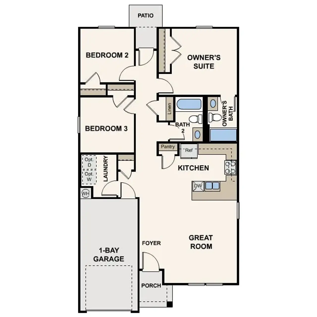 2D floor plan layout of this home in Arizona City, Arizona City, AZ (Image 2).