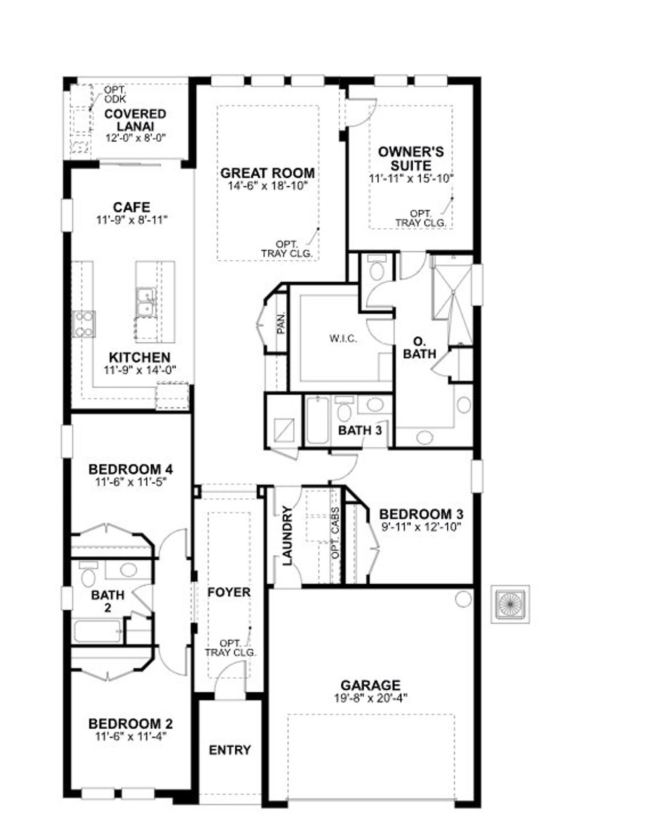 2D floor plan layout of this home in Sweetwater at Lakewood Ranch, Lakewood Ranch, FL (Image 2).