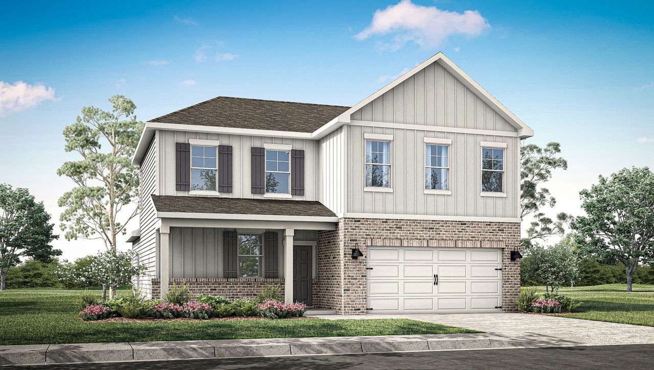 Representative exterior photo of a completed home built from the Belfort by D.R. Horton in Bailey Park, Fayetteville, TN (Image 2).