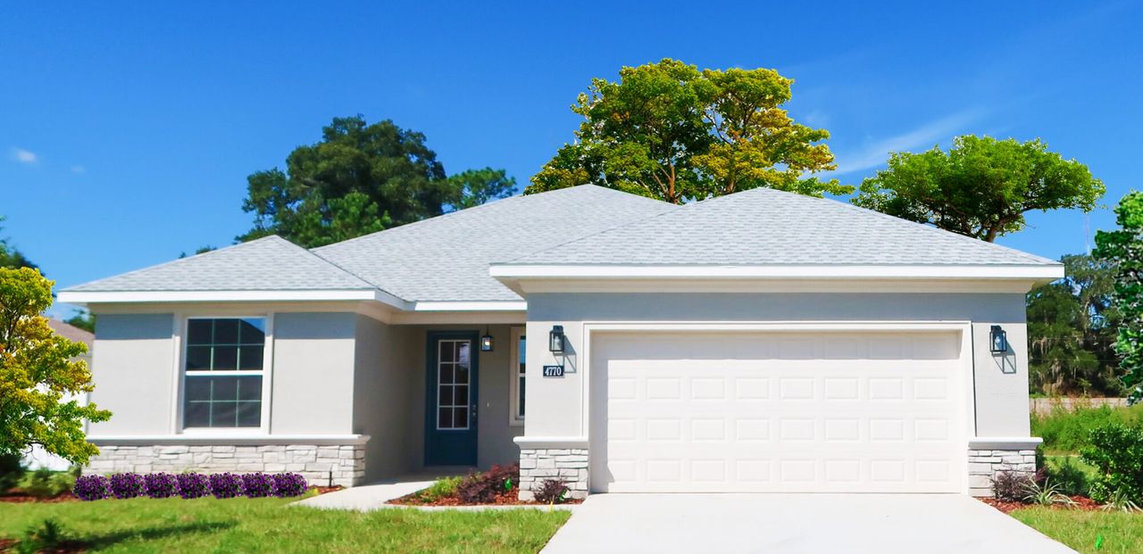 Representative exterior photo of a completed home built from the Anthem by Triple Crown Homes in Evergreen Estates, Ocala, FL (Image 2).