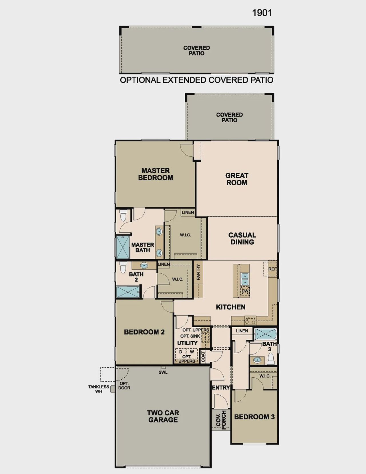 2D floor plan layout of this home in Avanti at Granite Vista, Waddell, AZ (Image 2).