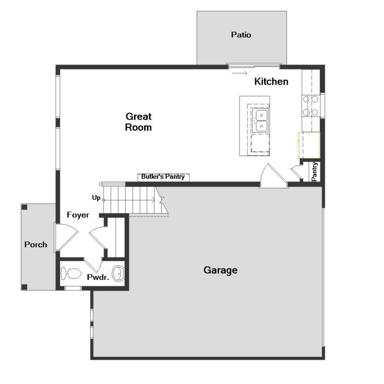 2D floor plan layout for the Jutland by Oakwood Homes Co in Muegge Farms, Bennett, CO (Image 2).