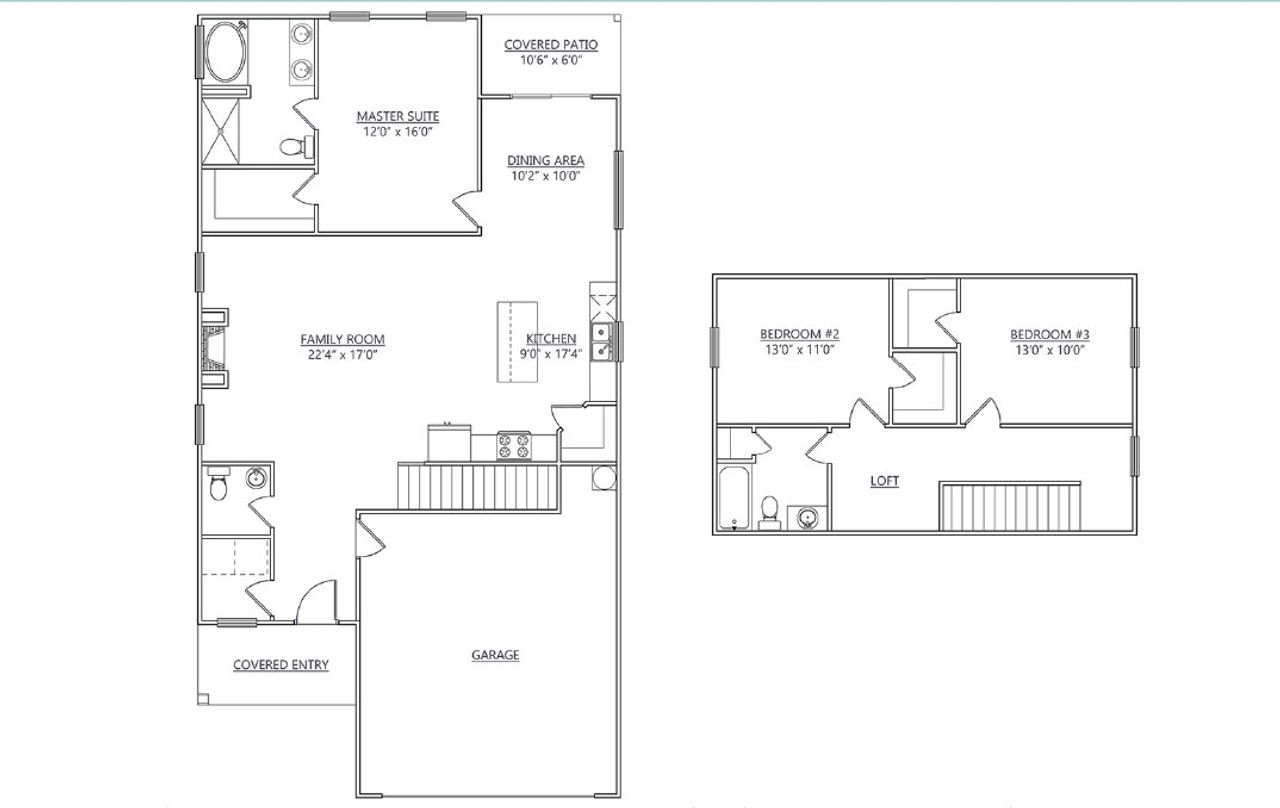 2D floor plan layout for the CHELSIE by D.R. Horton in Edgewood Estates, Greenville, SC (Image 2). 2D floor plan layout for the CHELSIE by D.R. Horton in Edgewood Estates, Greenville, SC (Image 2).
