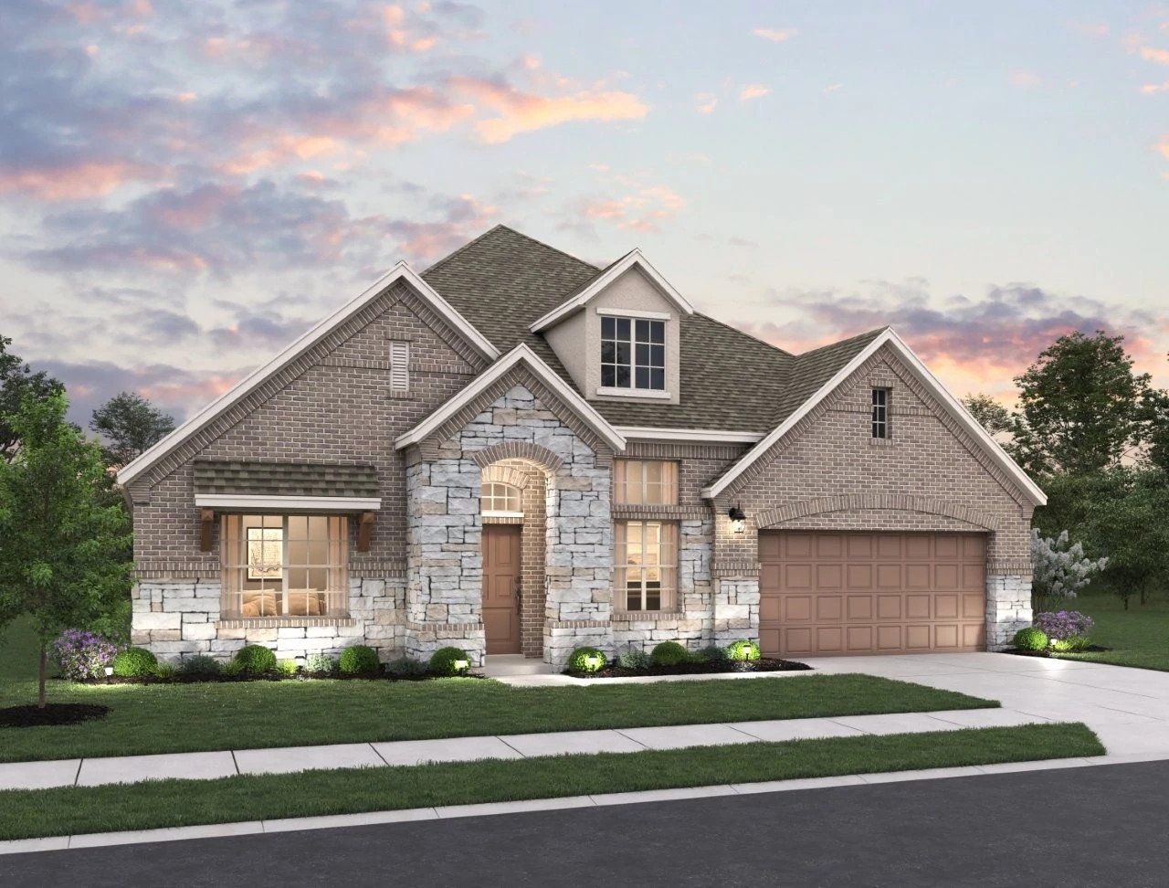 Representative exterior photo of a completed home built from the Ellington by Ashton Woods in The Trails at Carmel, Pflugerville, TX (Image 2). Representative exterior photo of a completed home built from the Ellington by Ashton Woods in The Trails at Carmel, Pflugerville, TX (Image 2).
