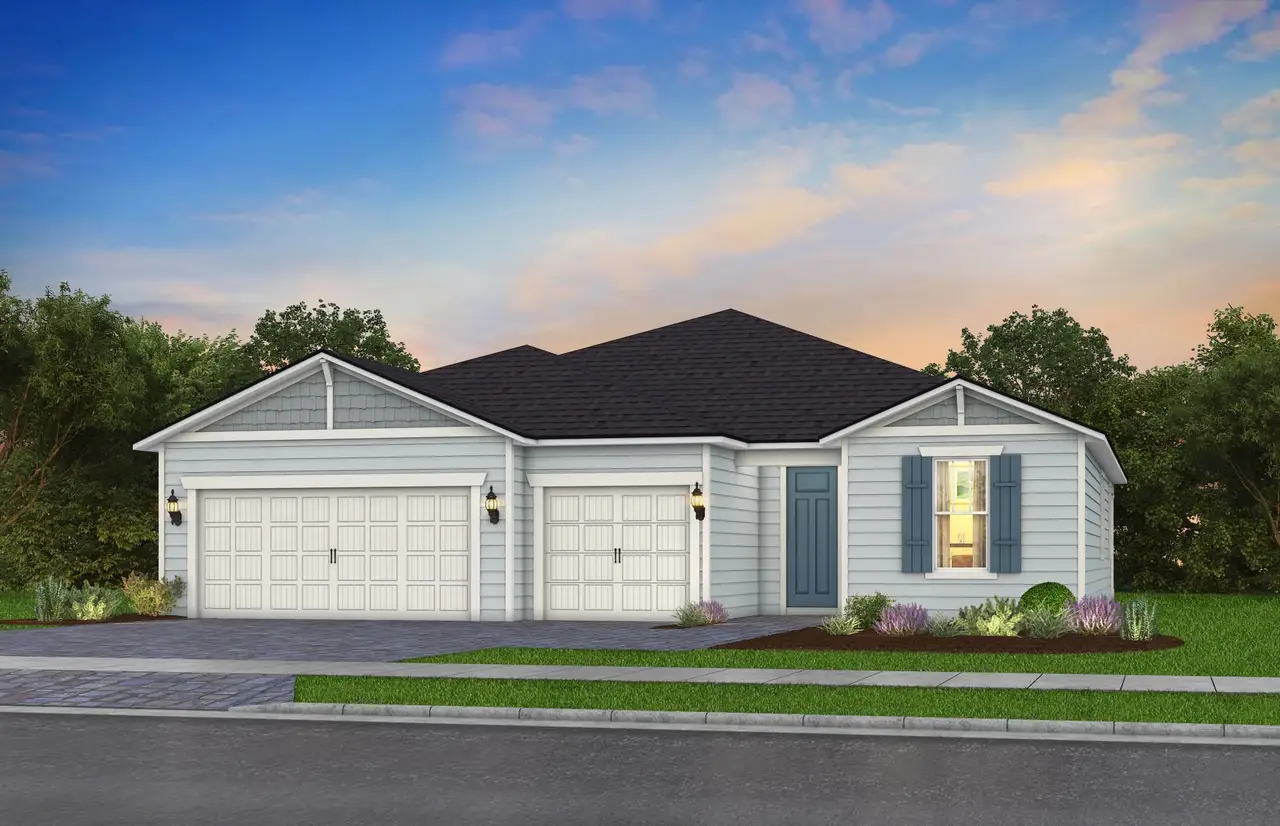 Representative exterior photo of a completed home built from the Anniston by Pulte Homes in The Preserve at Bannon Lakes, St. Augustine, FL (Image 2).