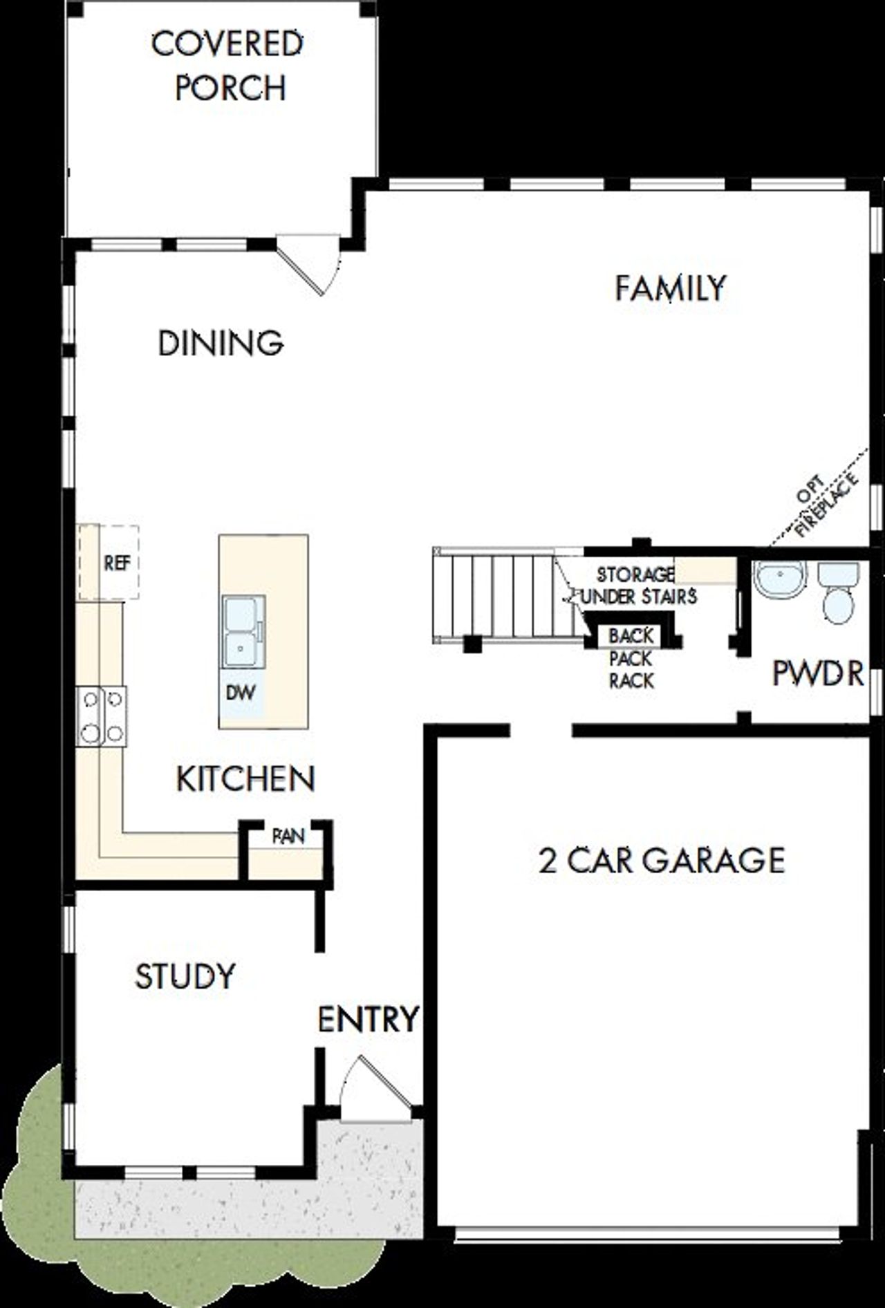 2D floor plan layout of this home in Double Creek Crossing, Round Rock, TX (Image 2).