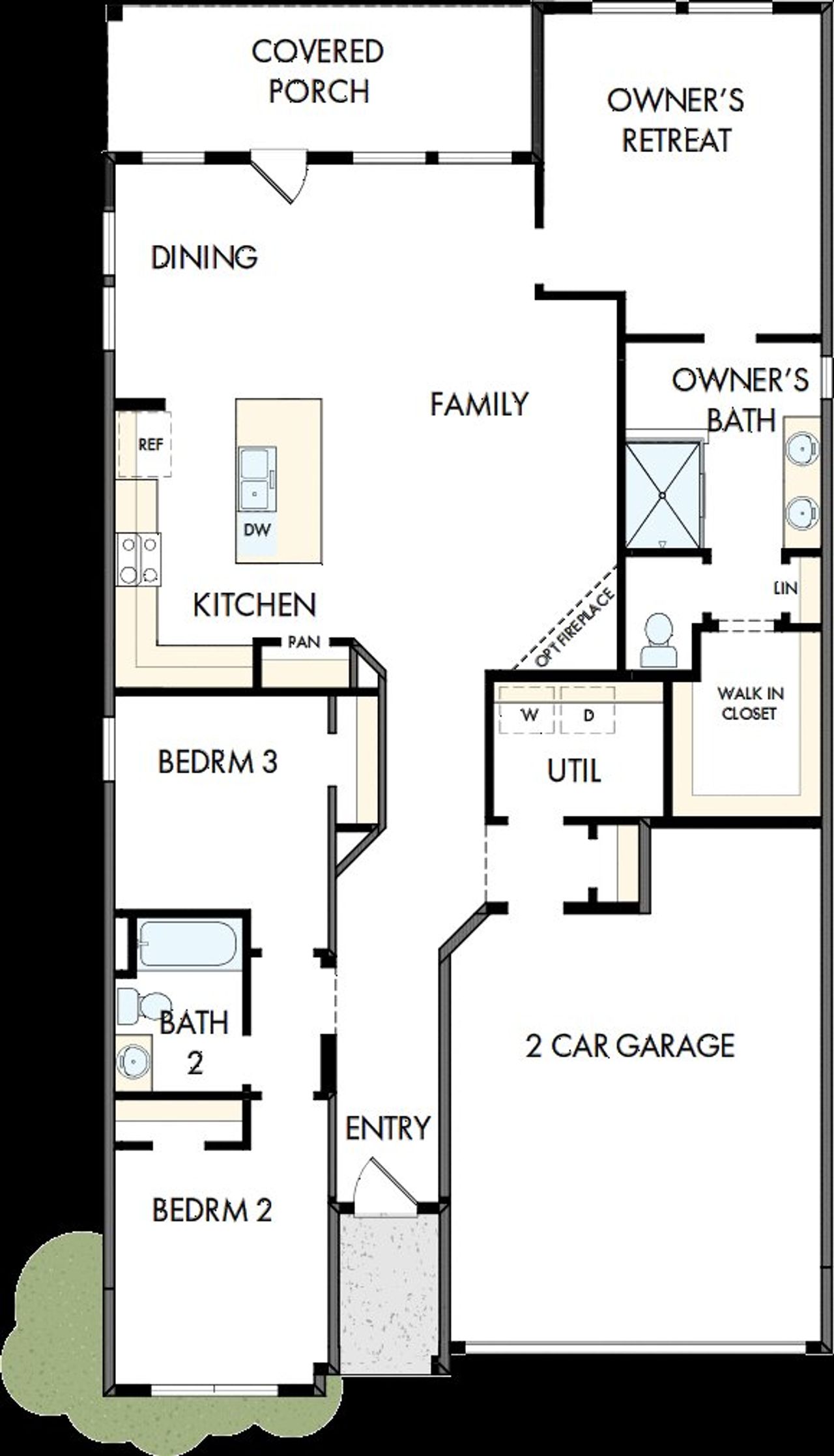 2D floor plan layout of this home in Meridiana - Terrace Collection, Manvel, TX (Image 2).