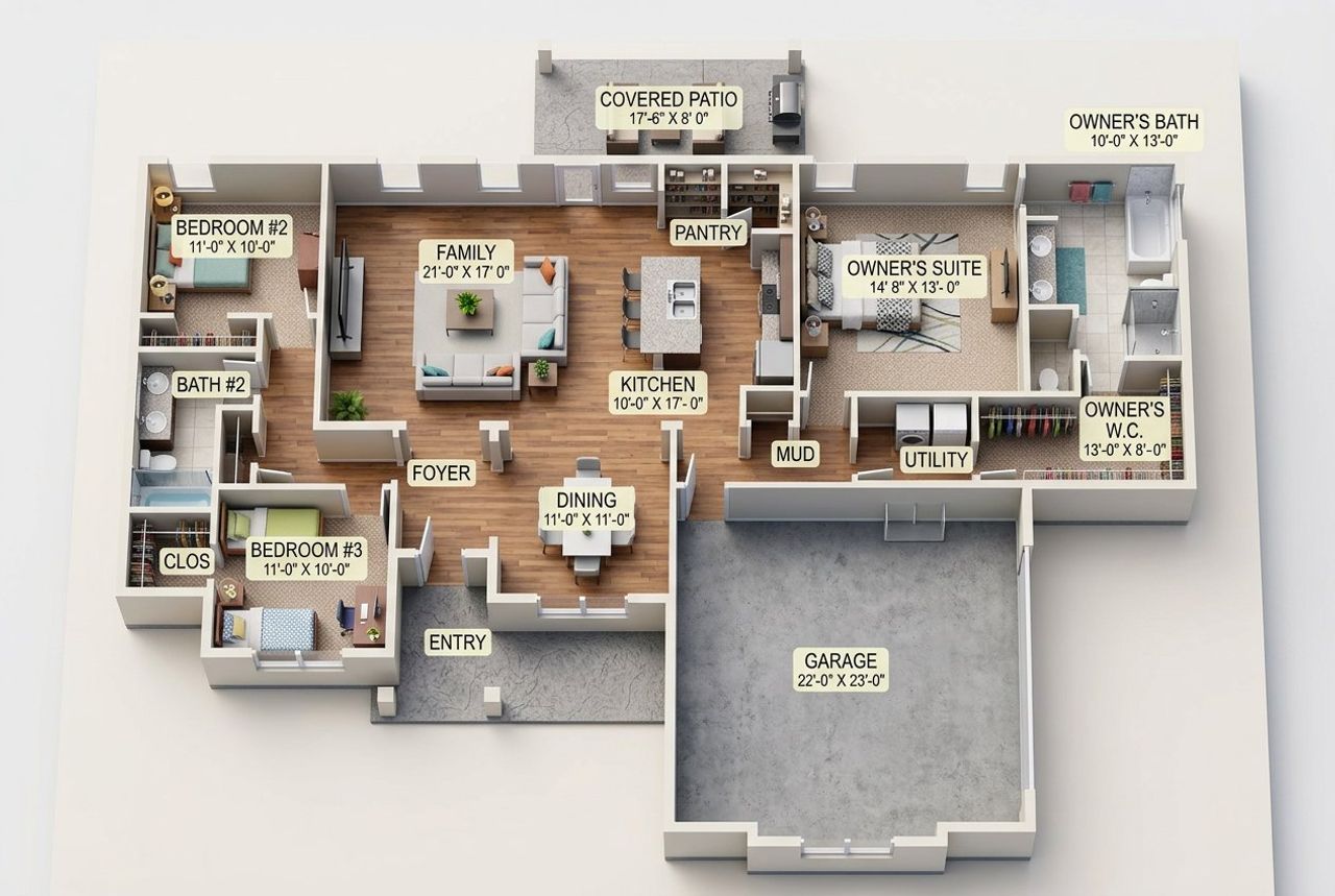 2D floor plan layout of this home in Zion Valley, Poolville, TX (Image 2).