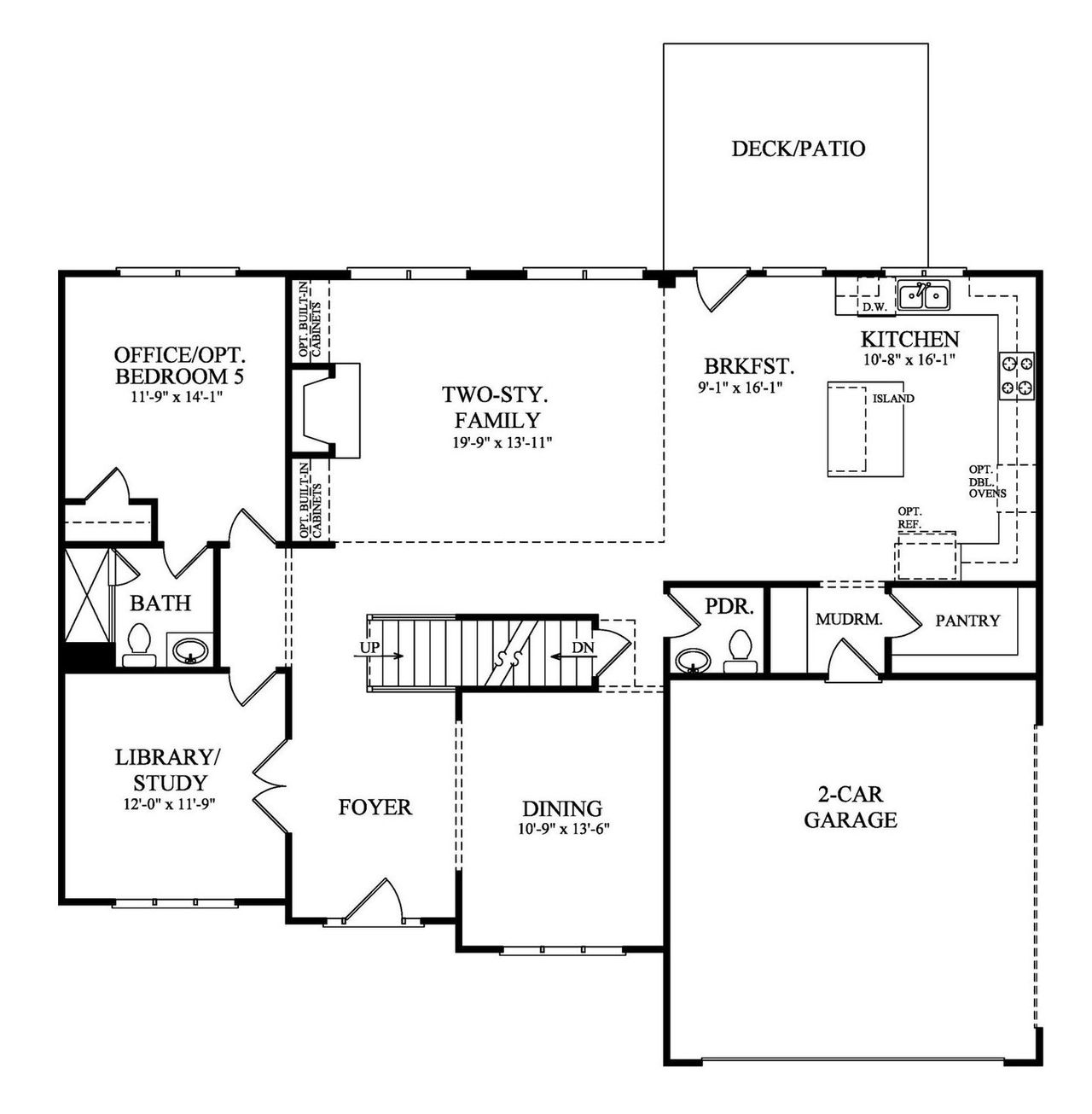 2D floor plan layout for the Hampton by Peachtree Residential in Hillshire, Cumming, GA (Image 2).