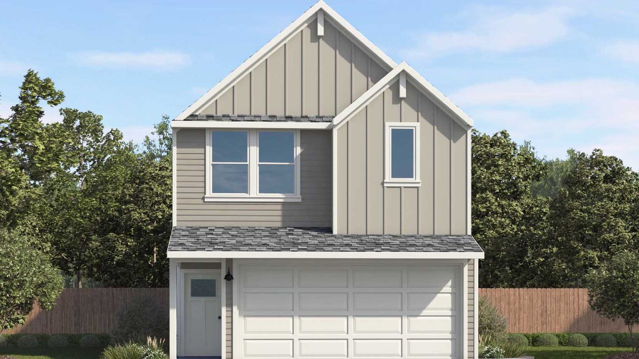 Representative exterior photo of a completed home built from the Plan by D.R. Horton in Mansfield Park, Houston, TX (Image 2).