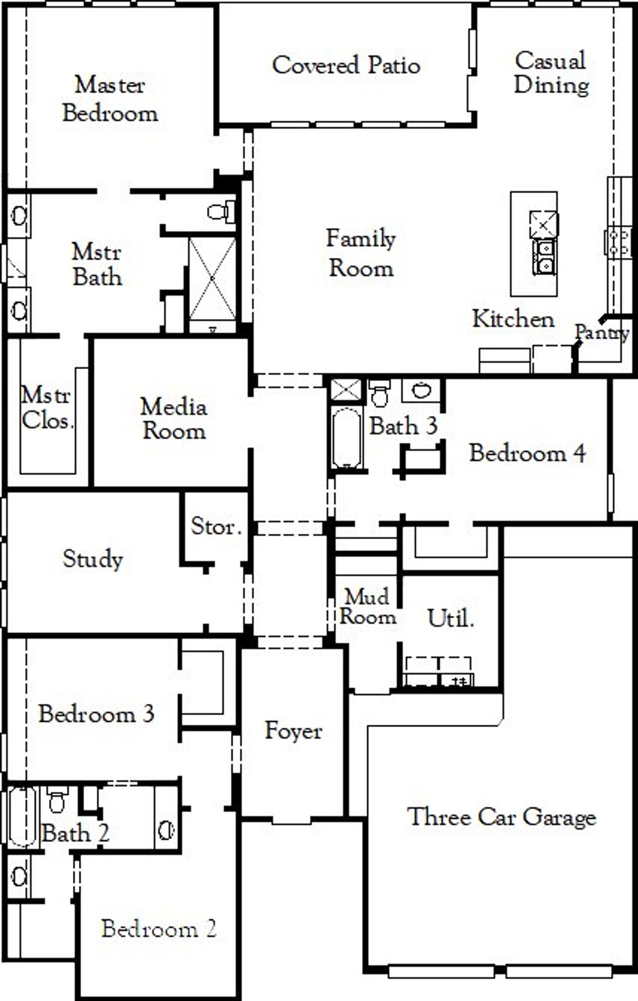 2D floor plan layout of this home in Solterra Texas, Mesquite, TX (Image 2).