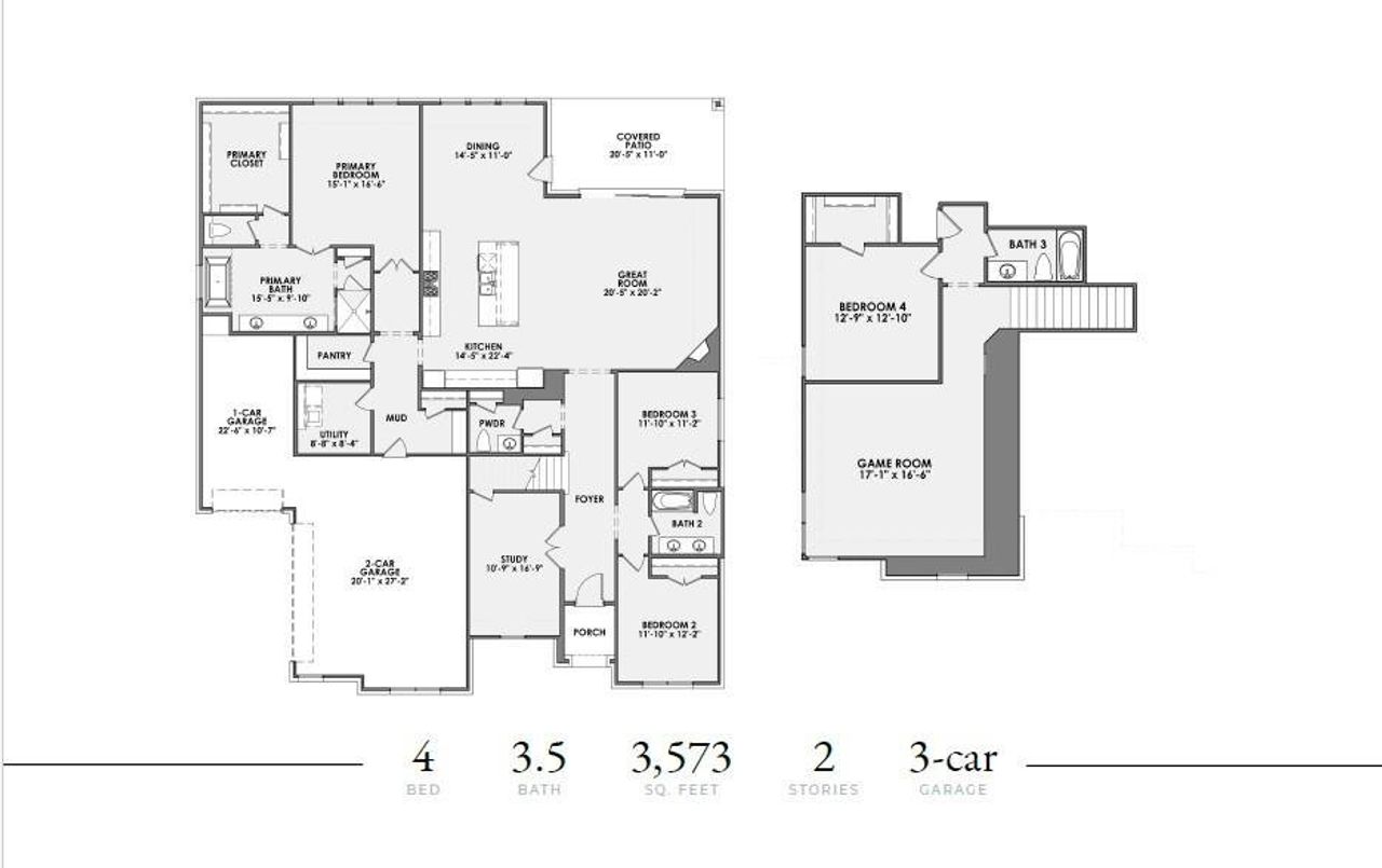 2D floor plan layout of this home in Sweetgrass, Haslet, TX (Image 2).
