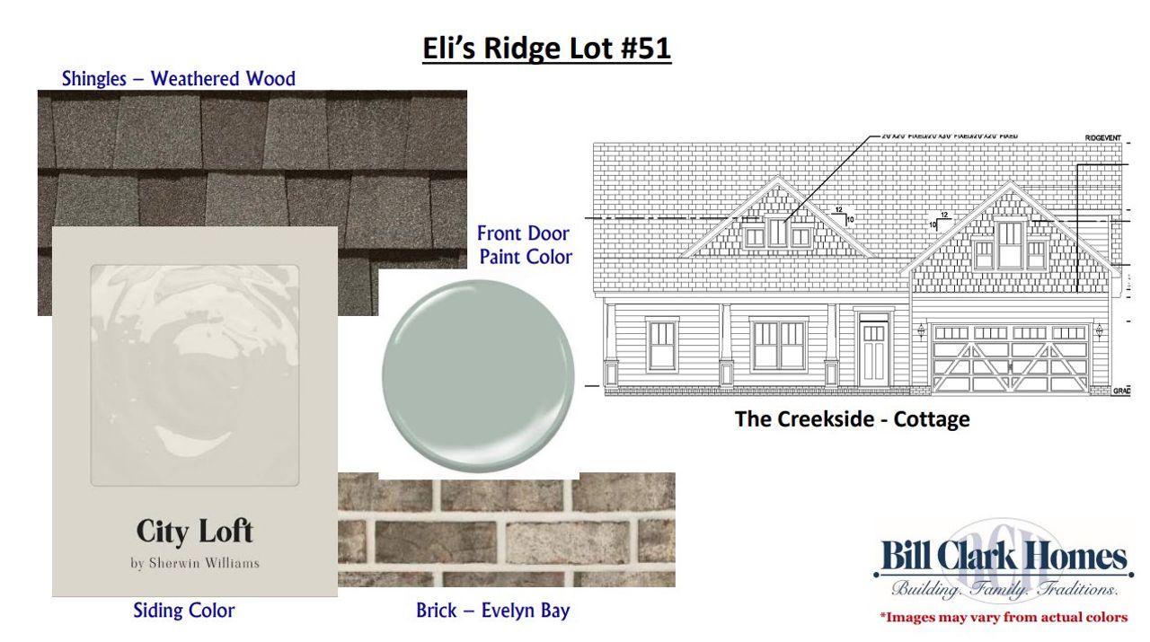Sample of building materials used in homes in Eli's Ridge, Winterville (Image 2).