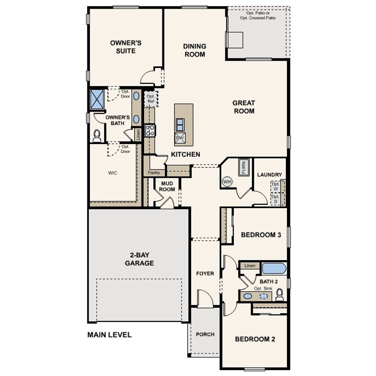2D floor plan layout for the Livingston by Century Communities in Prairie Song, Windsor, CO (Image 2).