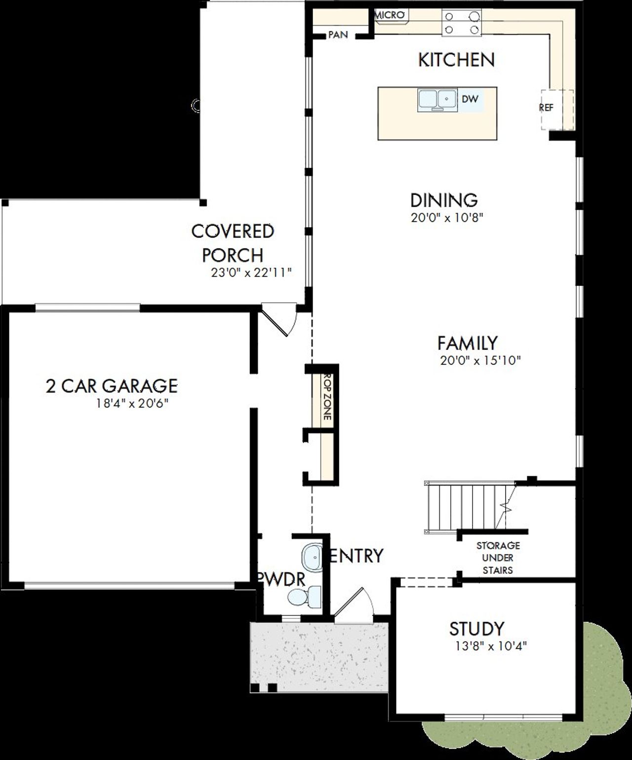 2D floor plan layout of this home in Easthaven at Bridgeland Central - Vision Collection, Cypress, TX (Image 2).