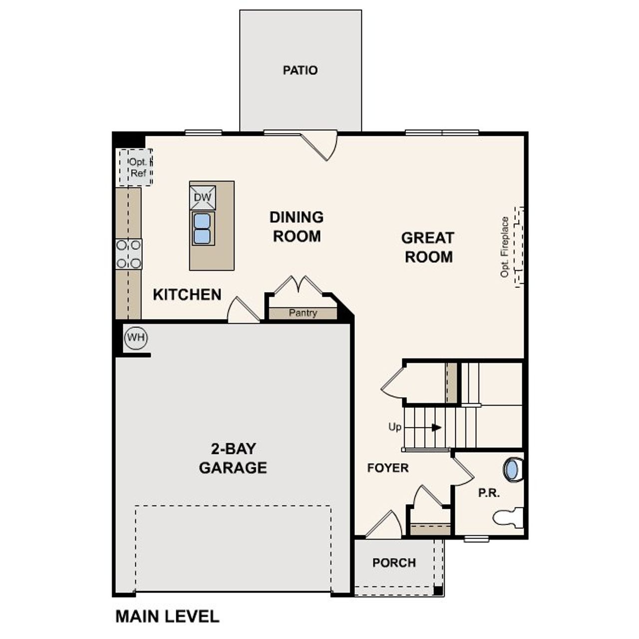2D floor plan layout for the Chastain by Century Communities in Blue Sky Meadows, Monroe, NC (Image 2).