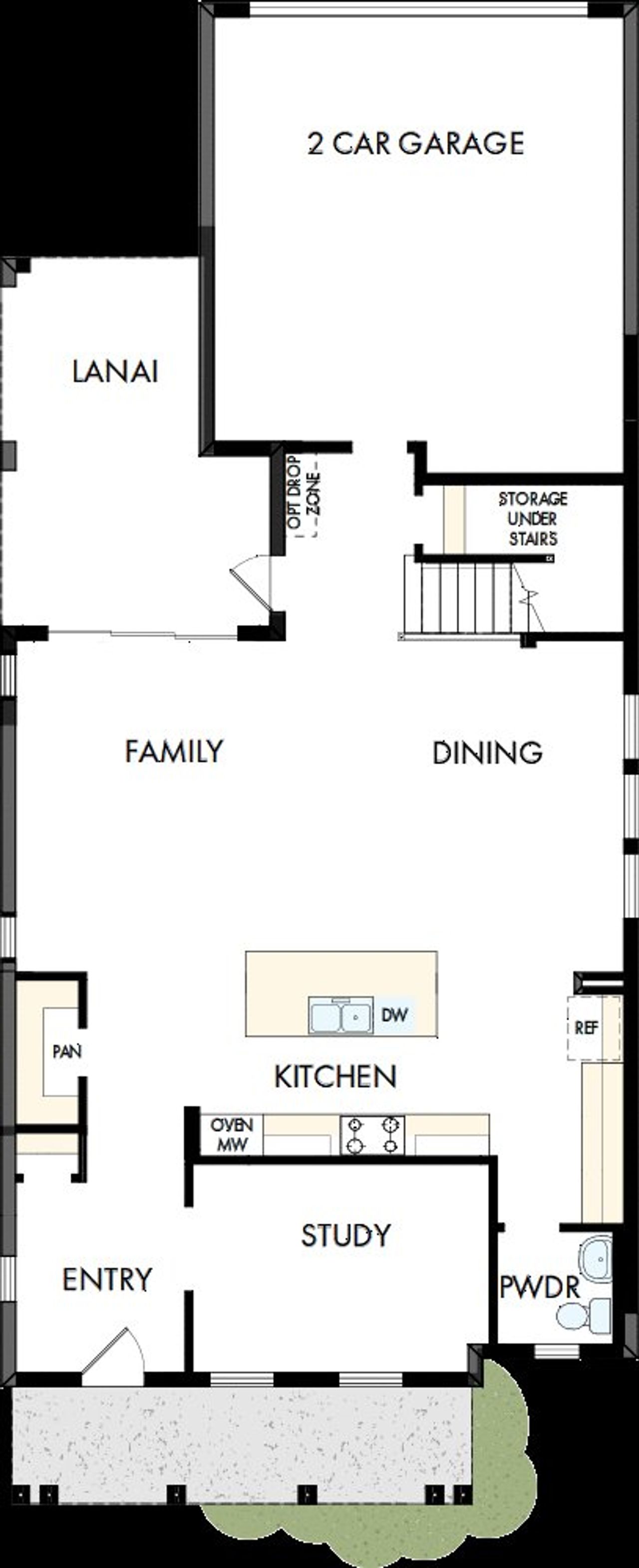 2D floor plan layout of this home in Emerald Landing at Waterside at Lakewood Ranch – Cottage Series, Sarasota, FL (Image 2).
