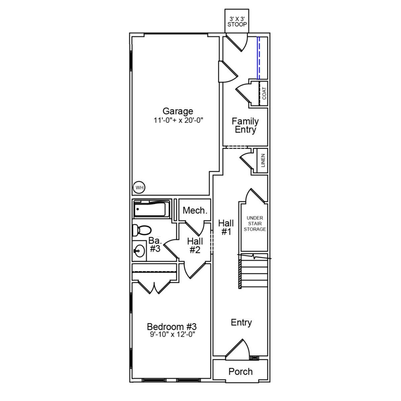 2D floor plan layout of this home in Nichols Landing, Charlotte, NC (Image 2).