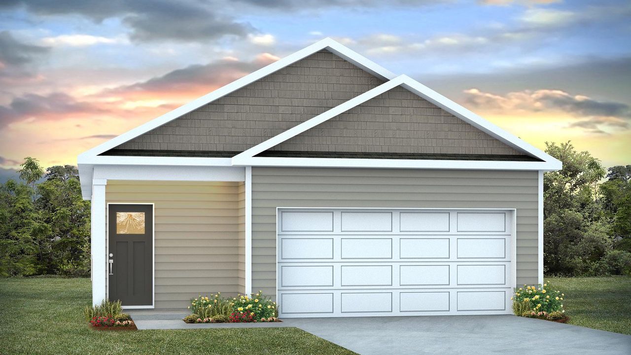 Representative exterior photo of a completed home built from the Downing by D.R. Horton in Cottonwood Place, Tabor City, NC (Image 2).
