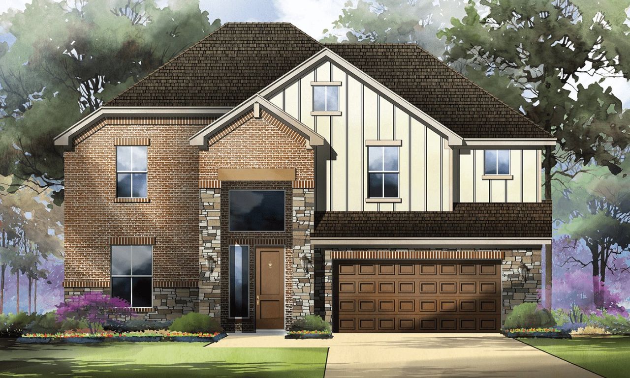 Castell Floor Plan in Cibolo Crossing, Universal City | Sitterle Homes Elevation B