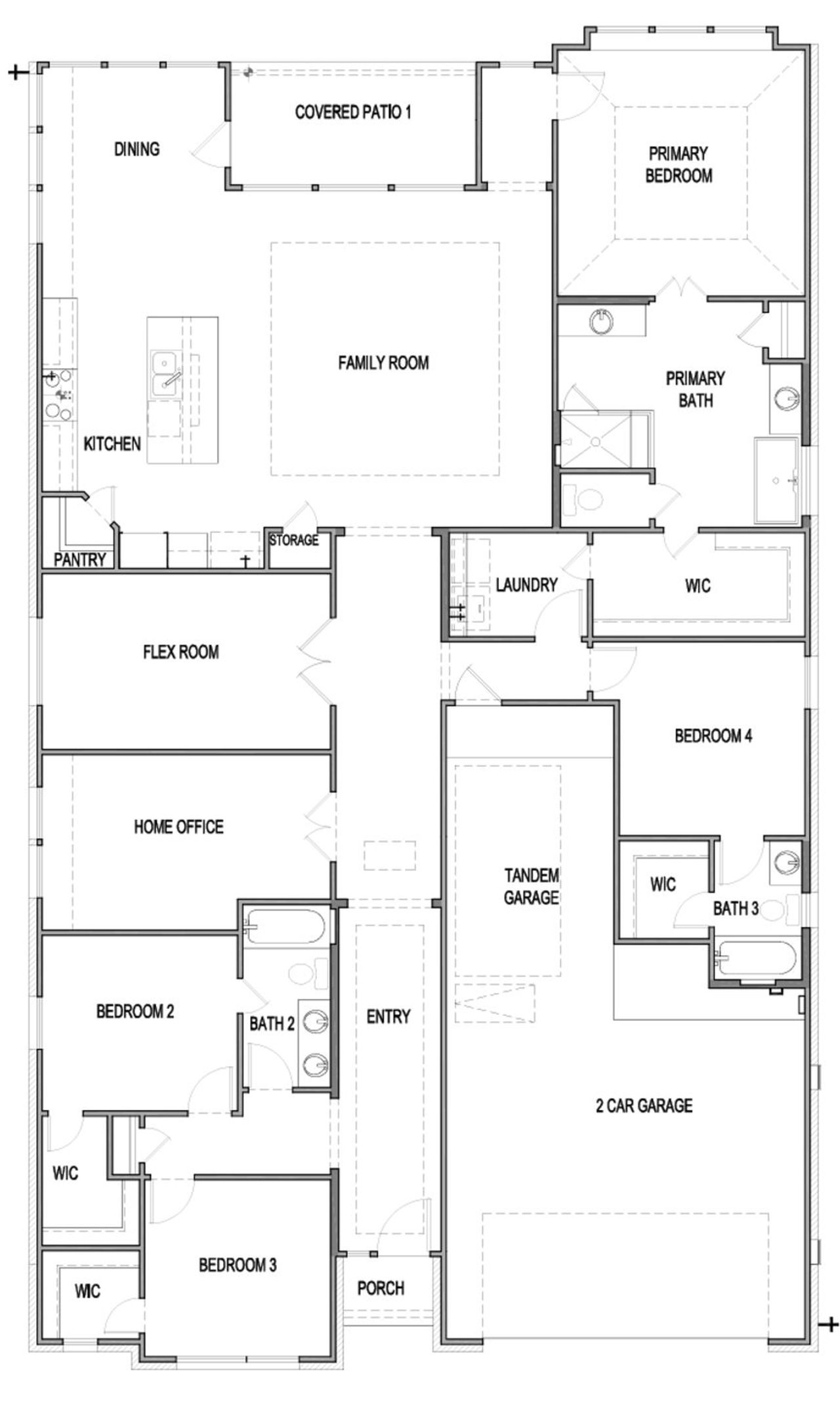 2D floor plan layout of this home in Foxbrook, Cibolo, TX (Image 2). 2D floor plan layout of this home in Foxbrook, Cibolo, TX (Image 2).