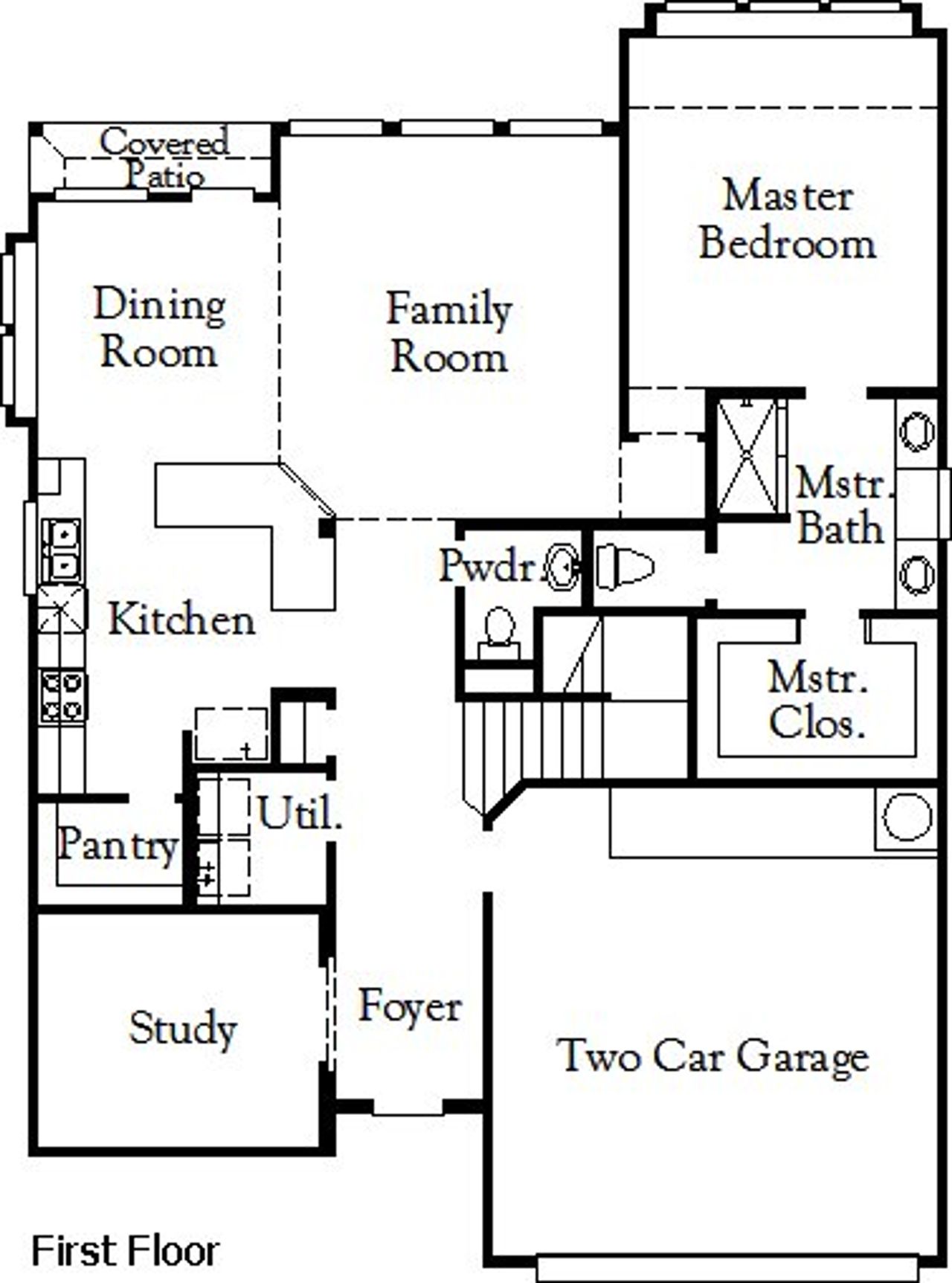 2D floor plan layout of this home in The Parklands, Schertz, TX (Image 2).