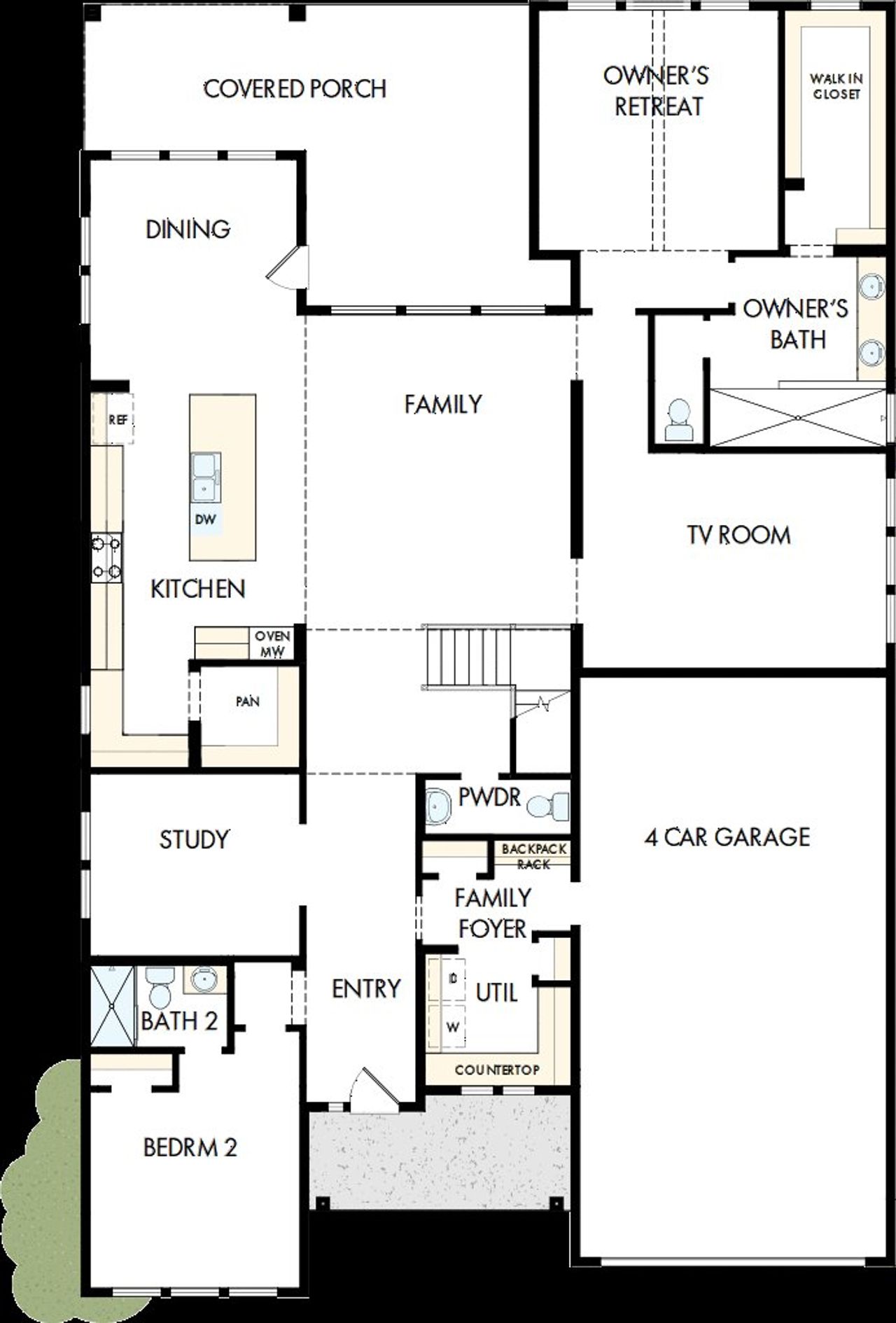2D floor plan layout of this home in Windsong - Legacy Series, Boerne, TX (Image 2).
