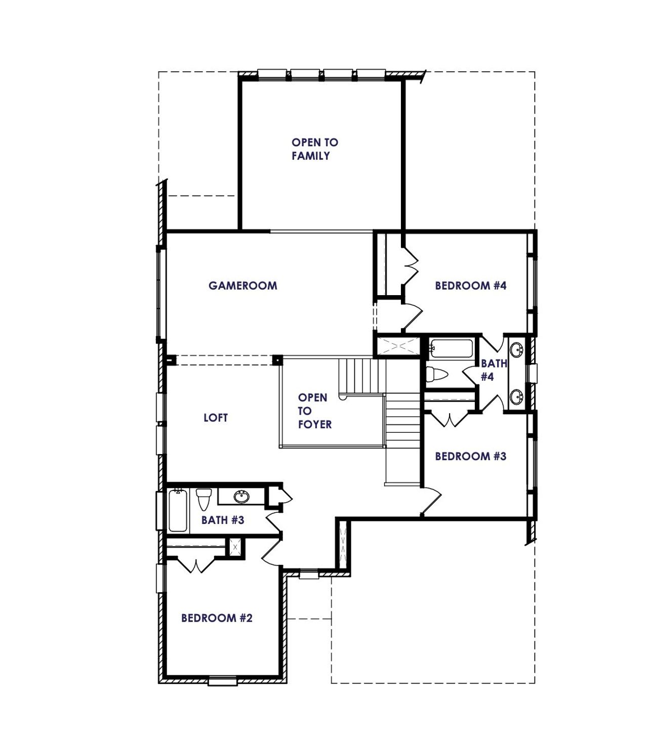 2D floor plan layout for the Warwick by Astoria Homes in Mercer Meadows, Royse City, TX (Image 2).