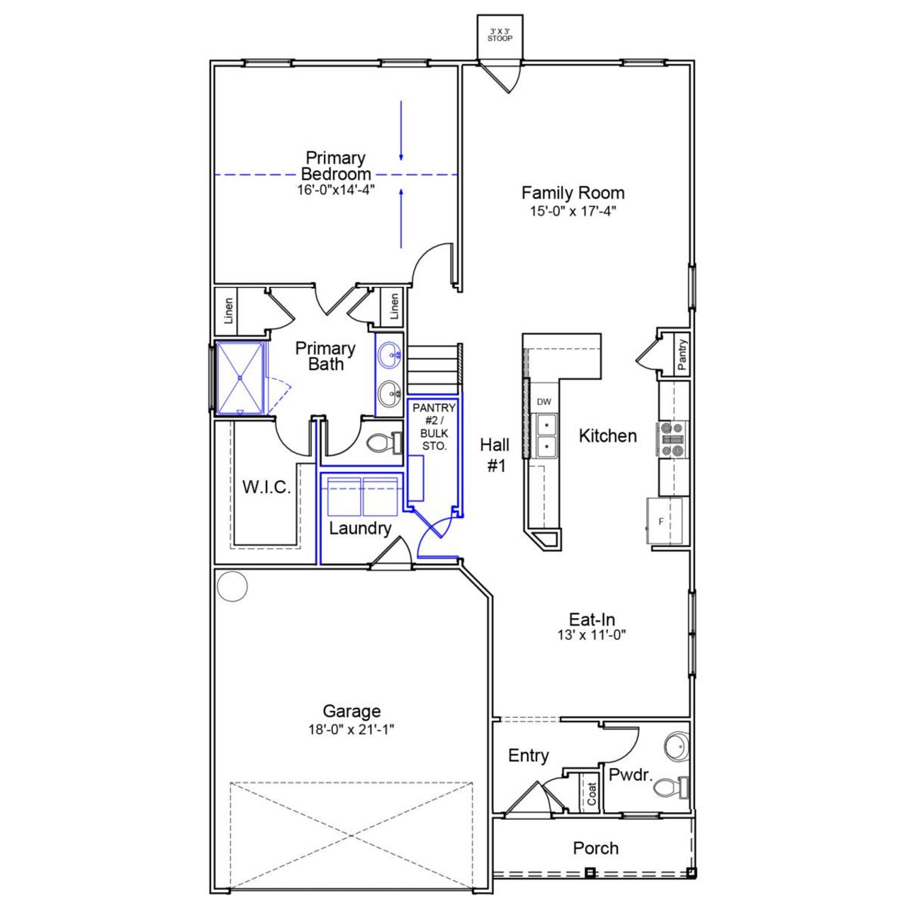 2D floor plan layout of this home in Bluefield, Lexington, SC (Image 2). 2D floor plan layout of this home in Bluefield, Lexington, SC (Image 2).