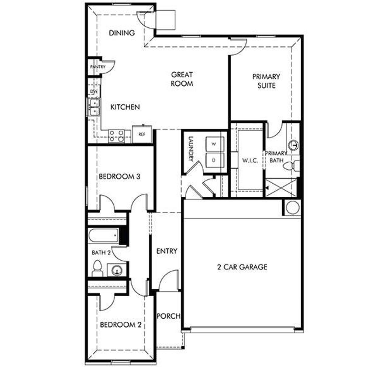 2D floor plan layout of this home in Eastern Wells, Jarrell, TX (Image 2).