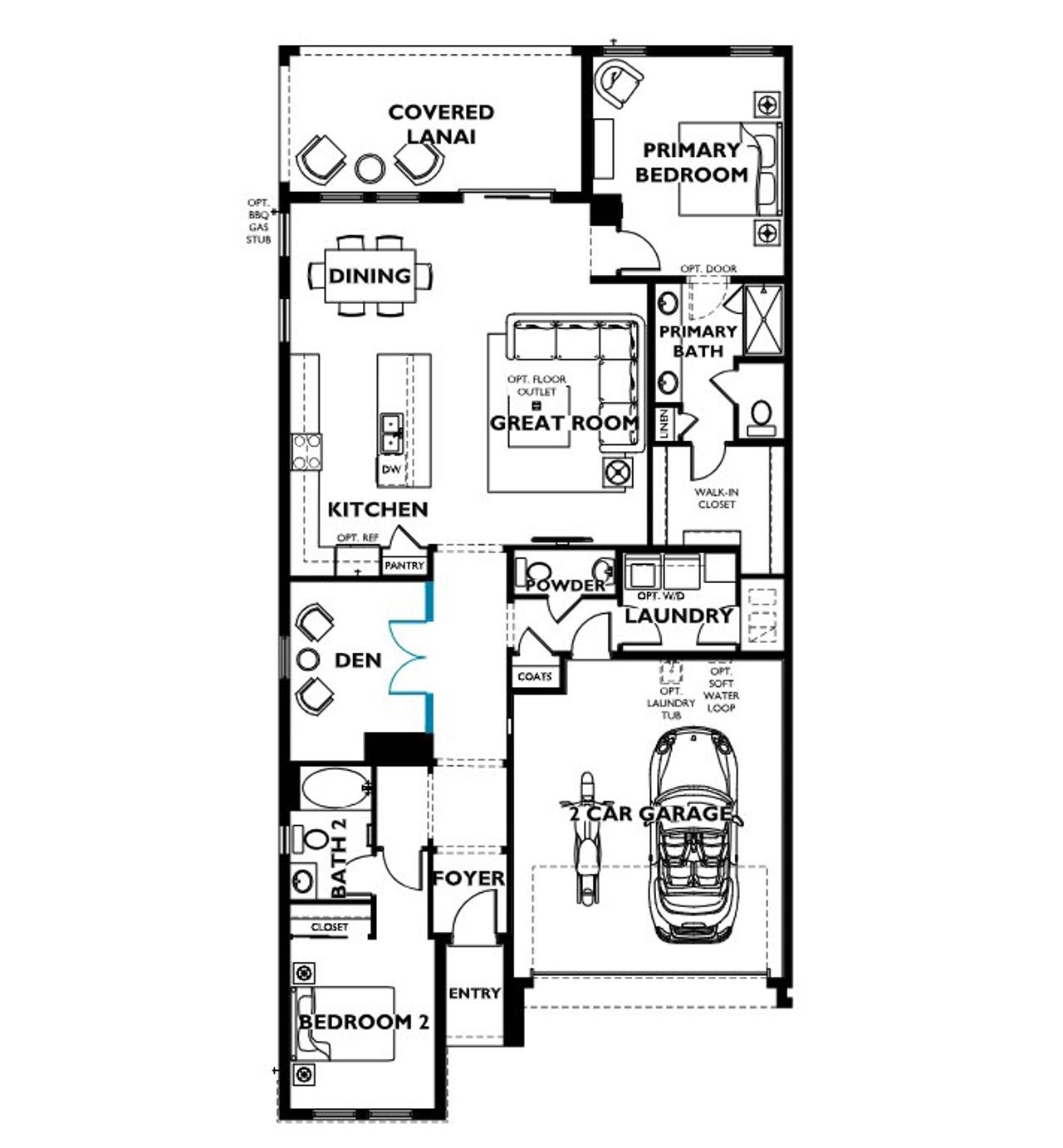 2D floor plan layout of this home in Ocala Preserve, Ocala, FL (Image 2).