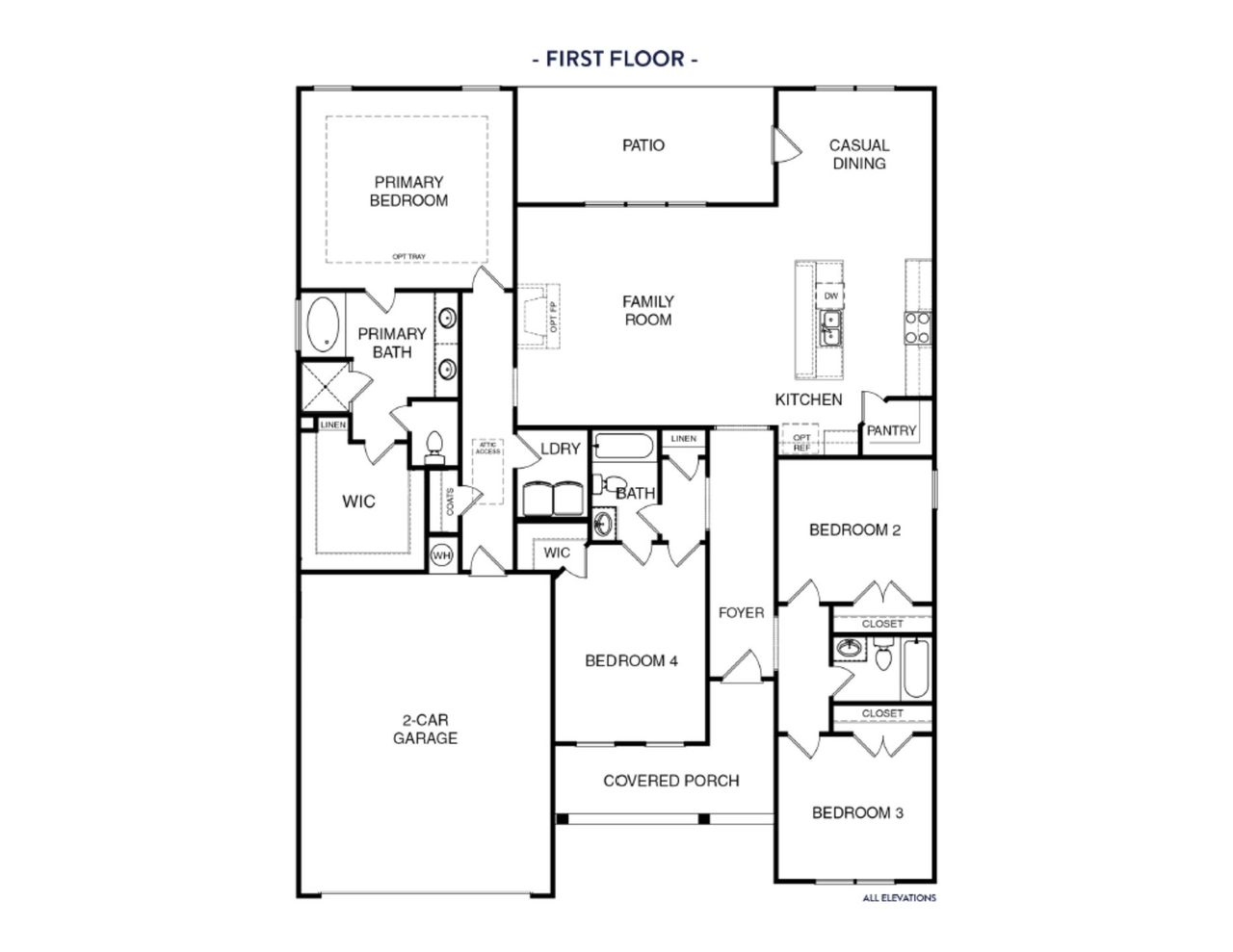 2D floor plan layout of this home in Riverwalk, Monroe, GA (Image 2).