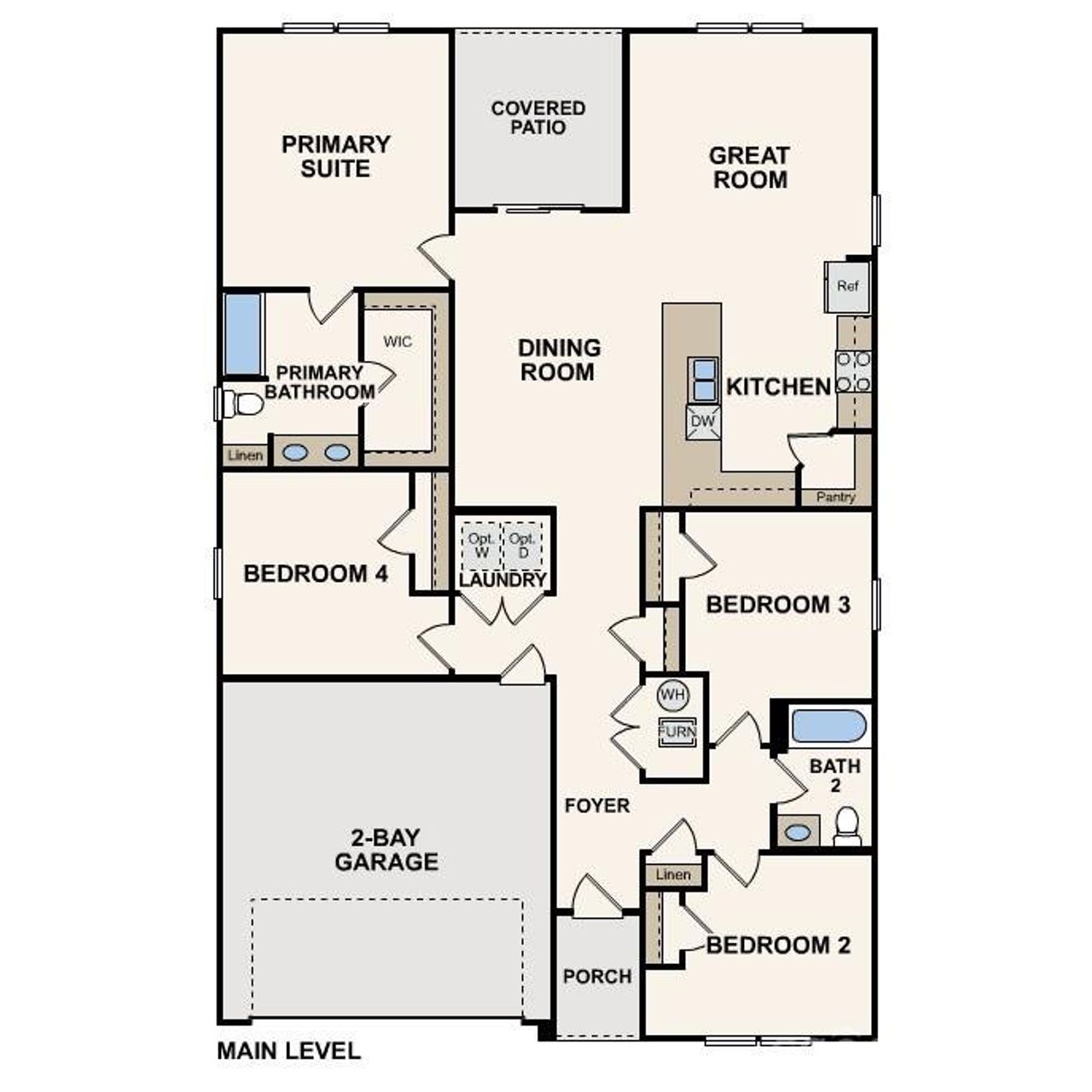 2D floor plan layout of this home in Linwood Acres, Linwood, NC (Image 2).