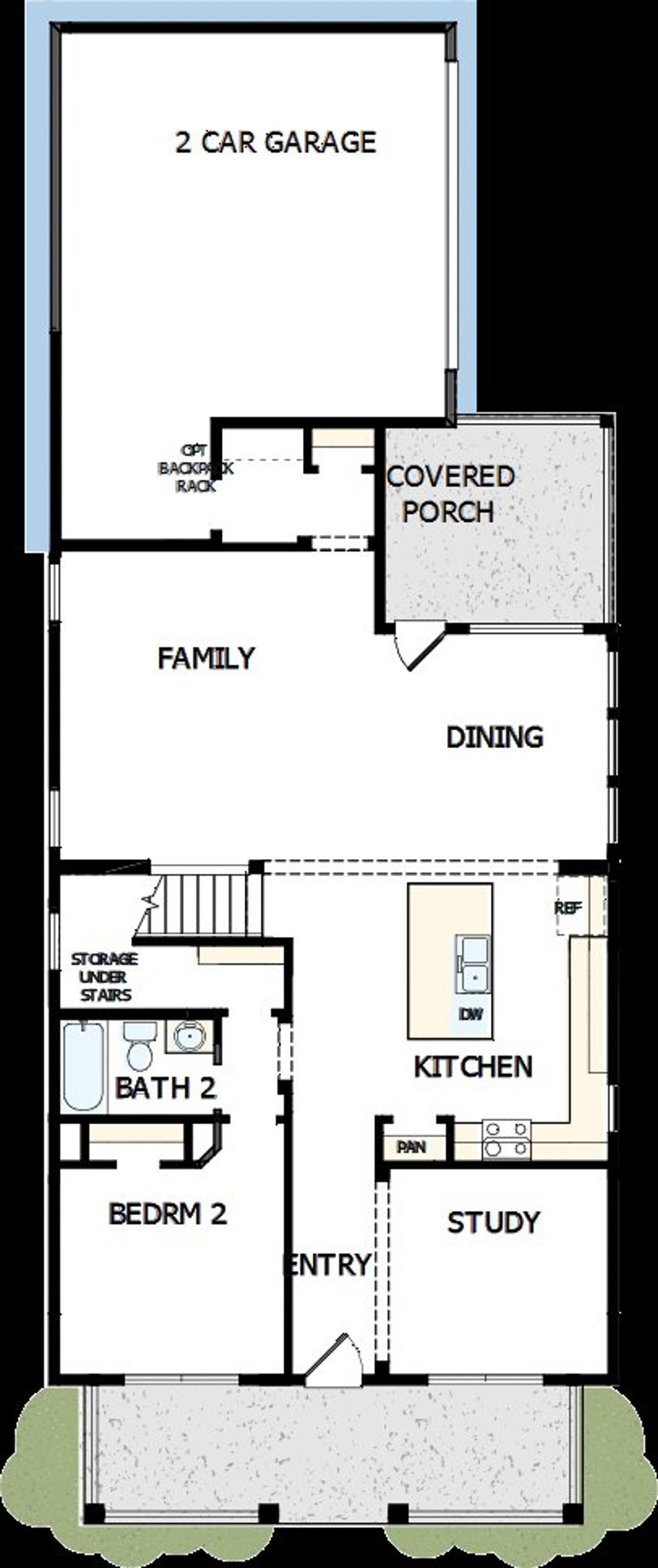 2D floor plan layout of this home in Painted Prairie Cottage, Aurora, CO (Image 2).