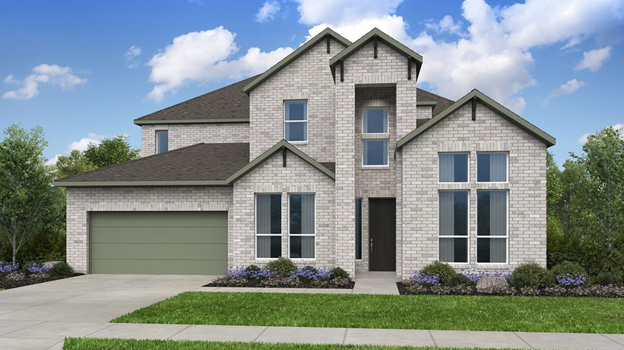 Representative exterior photo of a completed home built from the Rainey by Taylor Morrison in Santa Rita Ranch, Liberty Hill, TX (Image 2).