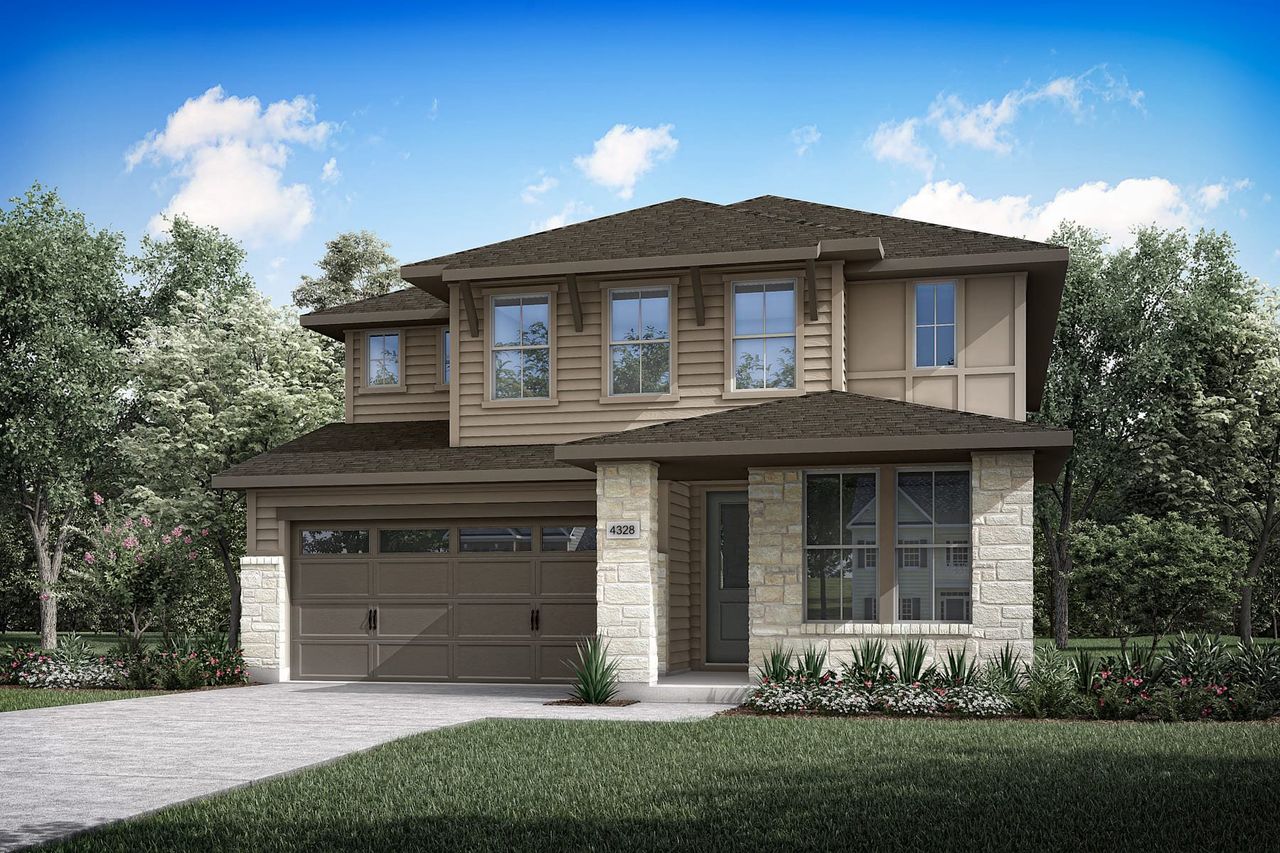 Representative exterior photo of a completed home built from the Magnolia by Tri Pointe Homes in Landmark, Denton, TX (Image 2).