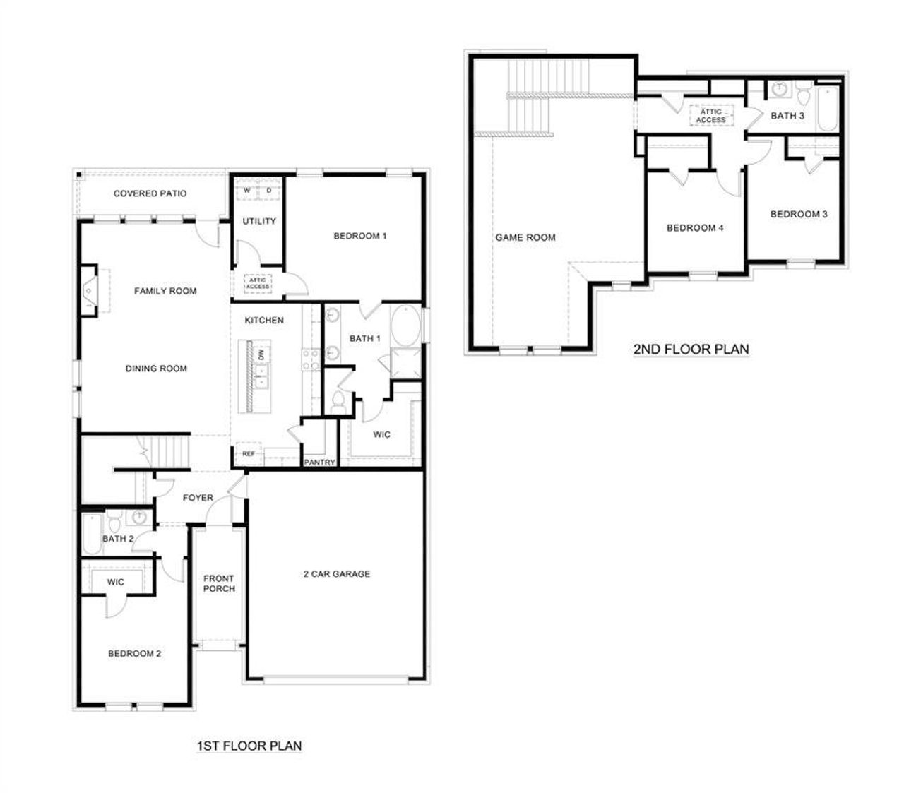 2D floor plan layout of this home in The Woods at Lindsey Place, Anna, TX (Image 2).