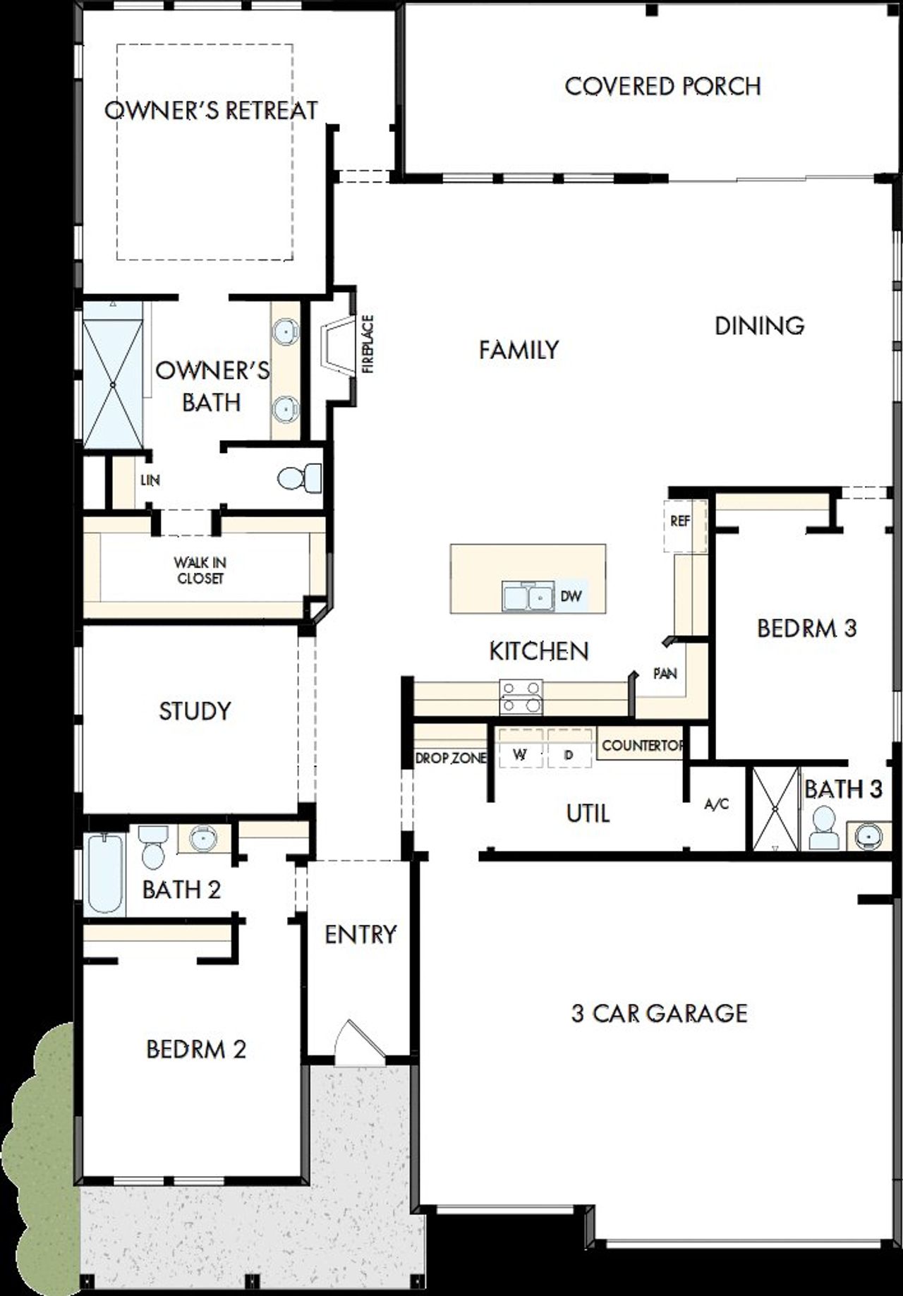 2D floor plan layout of this home in Lanier Landing - Reserve Collection, Gainesville, GA (Image 2).