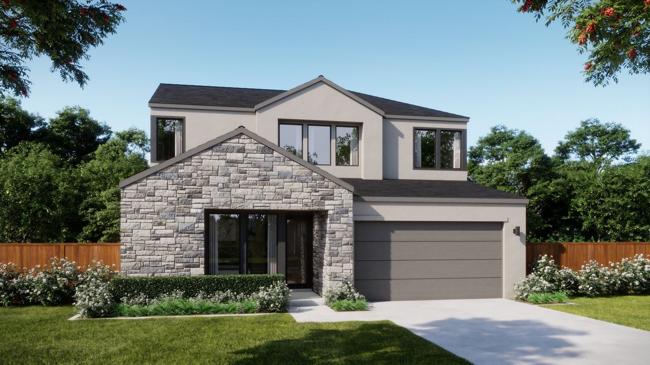 Representative exterior photo of a completed home built from the 4063 by Risewell Homes in Bluff Haven, Georgetown, TX (Image 2).