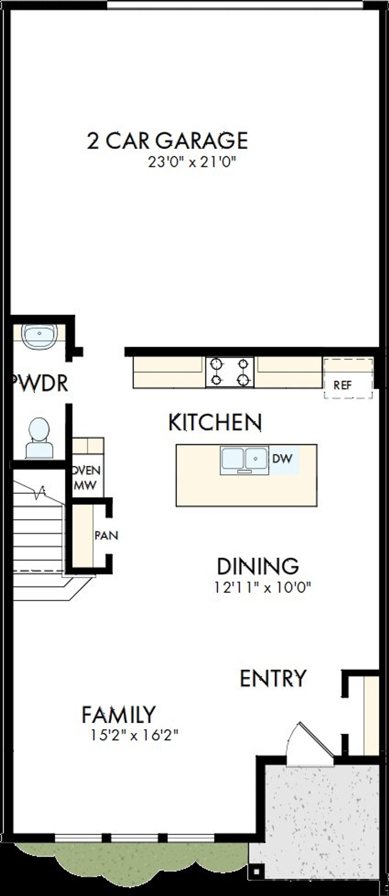 2D floor plan layout of this home in Westerly Park at Wildlight - Courtyard Collection, Yulee, FL (Image 2). 2D floor plan layout of this home in Westerly Park at Wildlight - Courtyard Collection, Yulee, FL (Image 2).