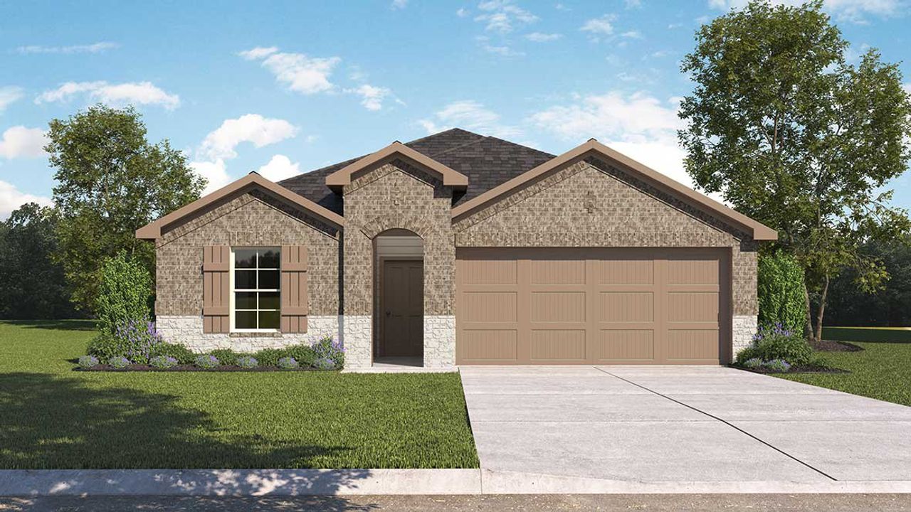 Representative exterior photo of a completed home built from the Harris by D.R. Horton in Sorrento, Richmond, TX (Image 2).
