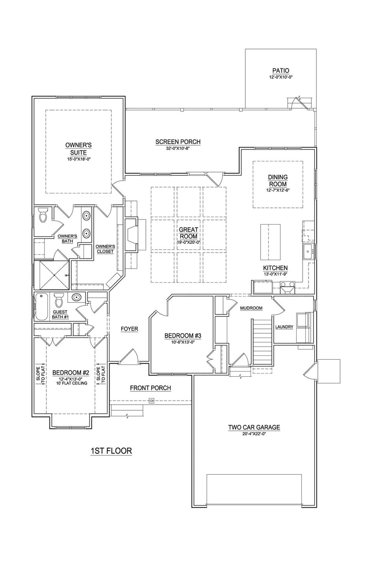 2D floor plan layout of this home in The Villas at Langston Farms, Winterville, NC (Image 2). 2D floor plan layout of this home in The Villas at Langston Farms, Winterville, NC (Image 2).