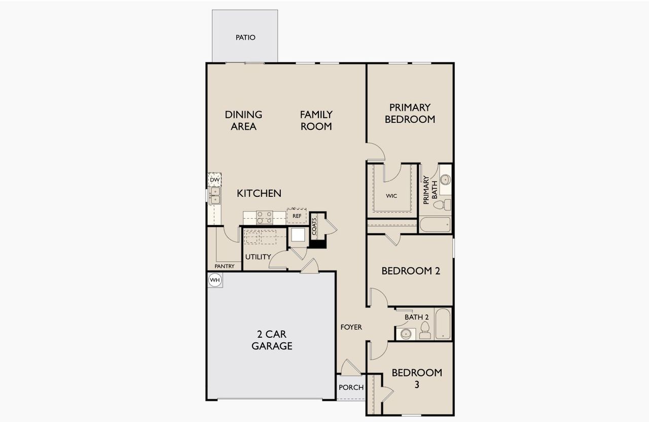 2D floor plan layout of this home in Cattleman's Crossing, Fort Worth, TX (Image 2).